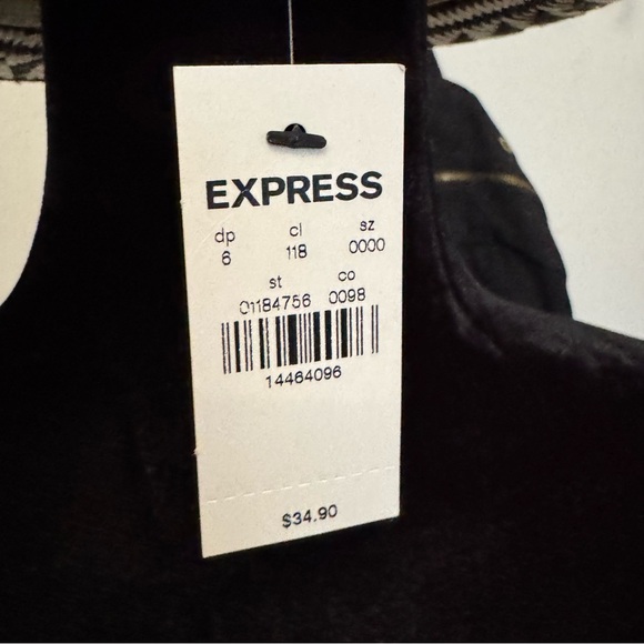 Express black,and tan woven hat with hot pink tassel accent - NWT - One size - Picture 3 of 6